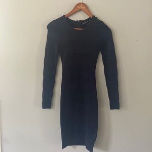French Connection Navy Long Sleeve Bodycon Dress